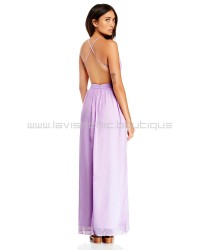 DL Backless Lavender Chiffon Maxi Dress